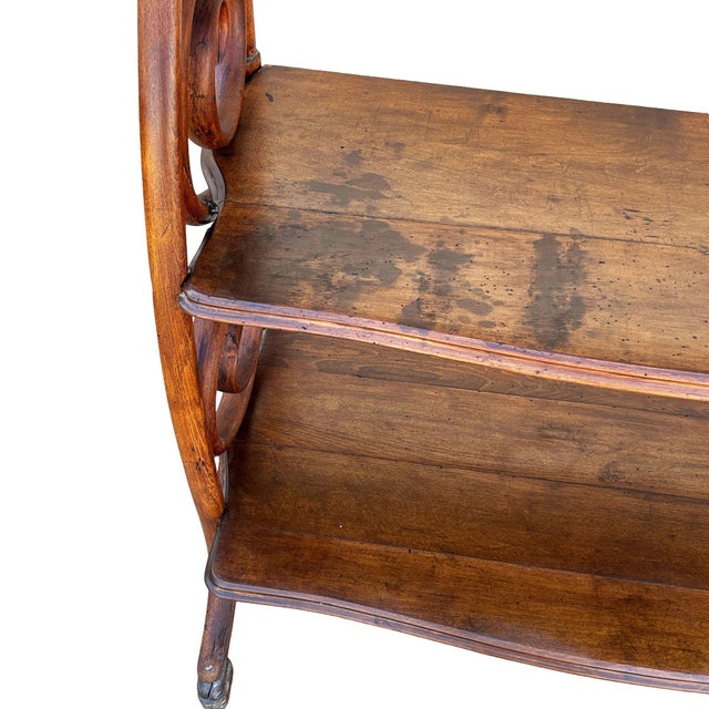Mid 19th Century Vienna Secession Scrolling Oak Waterfall Étagère by Gebrüder Thonet, Attributed For Sale - Image 9 of 12