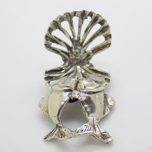 Vintage Italian Handmade Genuine Silver Fish and Oyster Rare & Quirky Figurine For Sale - Image 4 of 12