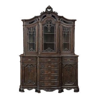 19th Century Country French Régence Liégeois Oak China Buffet For Sale