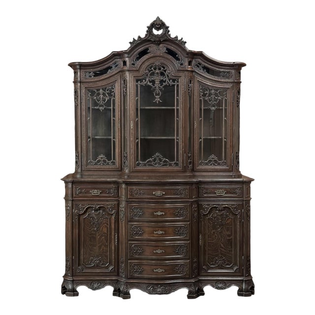 19th Century Country French Régence Liégeois Oak China Buffet For Sale