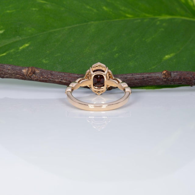 Red 2.2Ct Red Spinel Ring With Earth-Mined Diamond Accents: Solid 14k Gold, Size 6.75 For Sale - Image 8 of 9