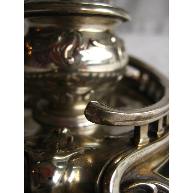 Silver 19 Century Inkwell With Coat of Arms For Sale - Image 6 of 10