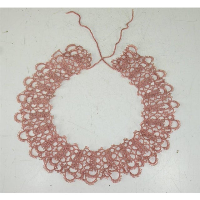 This product is a handmade vintage lace collar edging trim, dating back to the 1950s in the United States. The delicate...