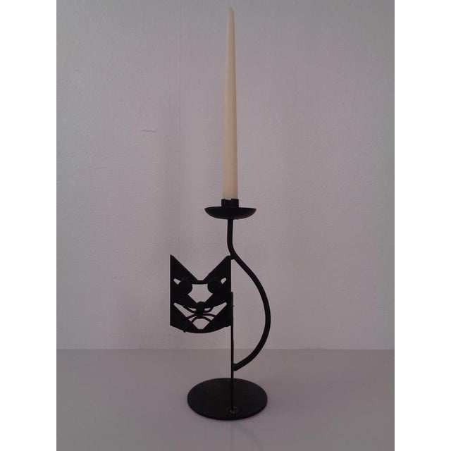 Mid-Century Modern Brutalist Iron Cat Candleholder, Germany, 1960s For Sale - Image 3 of 18