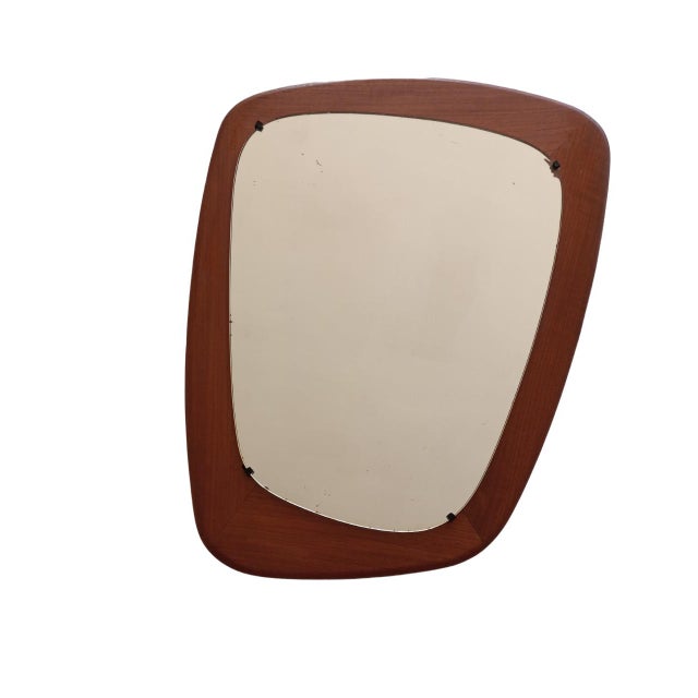 Scandinavian Wall Mirror with Teak Frame, 1950s For Sale - Image 11 of 11