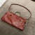 Italian 1970s Red Leather and Silvered Metal Italian Shoulder Bag For Sale - Image 3 of 12