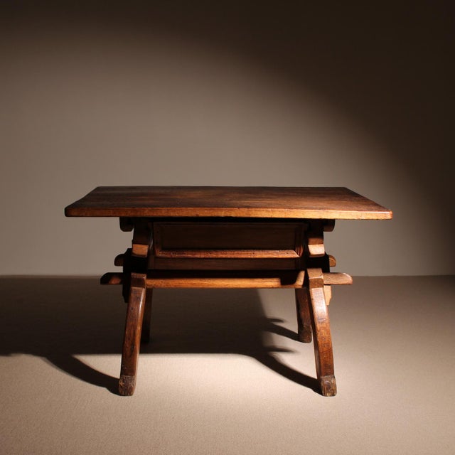 Brown 18th Century Alpine Rustic Jogltisch Farmhouse Table in Oak For Sale - Image 8 of 17