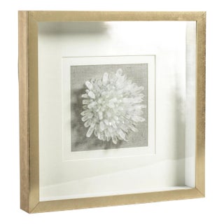 Carey Gold Framed Crystal Flower Wall Décor For Sale