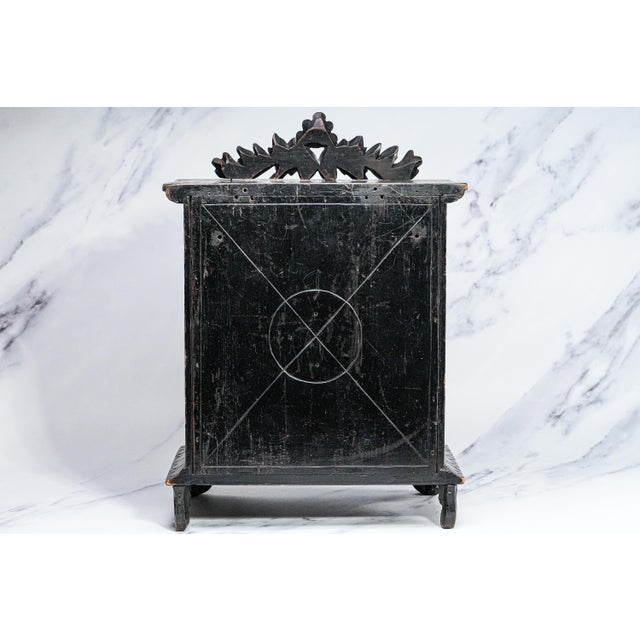 19th Century Hand Carved Wood Miniature Cabinet Chest of Drawers Victorian Jewelry Keepsake Storage For Sale - Image 15 of 17