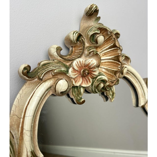 Gold Vintage French Shabby Chic Ornate Wall Mirror For Sale - Image 8 of 10