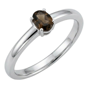 Smoky Topaz Ring in 925 Sterling Silver, Brown Gemstone Ring Us 7