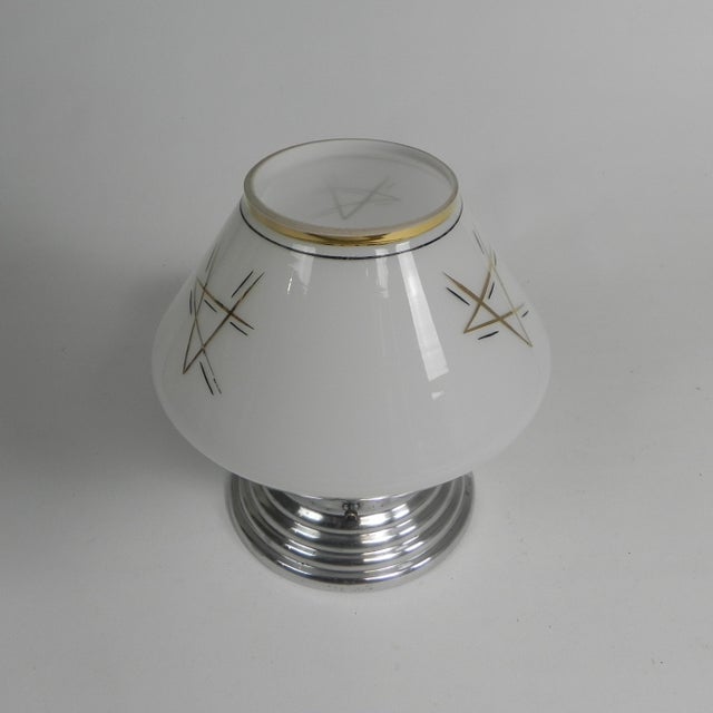 1930s Art Deco Ceiling Lamp with Glass Shade and Gold Decorations, 1930s For Sale - Image 5 of 10