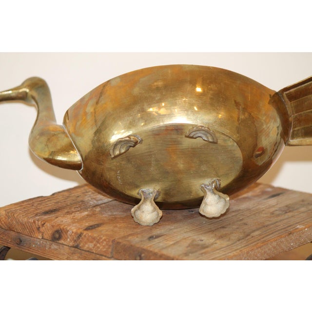 Brass Mid-Century Brass Footed Duck Catchall Bowl / Dish For Sale - Image 8 of 8