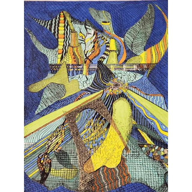 Everett Ball, Dream Tower in the Night, Lithograph Enhanced with Watercolor, 1975 For Sale - Image 5 of 5