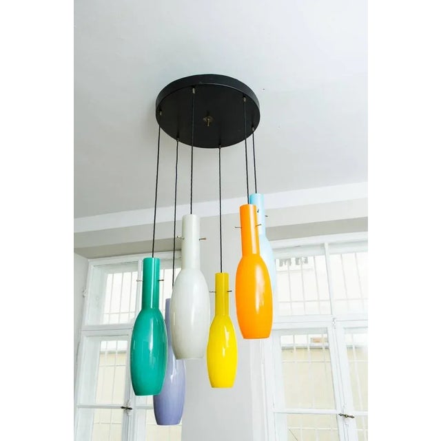 Italian Multicoloured Hanging Ceiling Lamp from Vistosi, 1950s For Sale - Image 11 of 12