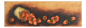 1970s Rustic Strawberries Still Life Painting