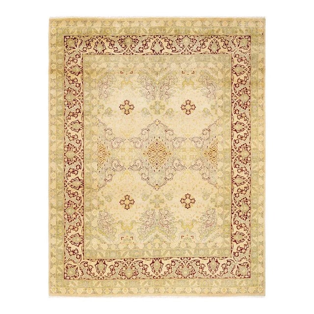 Ivory Mogul, One-of-a-Kind Hand-Knotted Area Rug in Ivory, 8' 1" x 10' 2" For Sale - Image 8 of 8