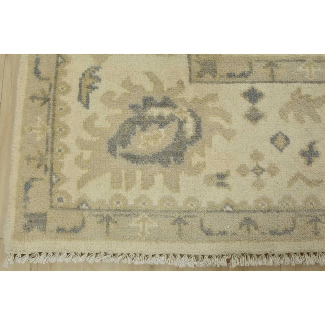 Oushak Rug 8’3” X 9’11” Ivory Wool Traditional Hand-Knotted Oriental Carpet For Sale - Image 10 of 12