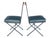Sculptural Iron X-Frame Dining Chairs in Dark Green Leather – Set of 4 For Sale - Image 14 of 15