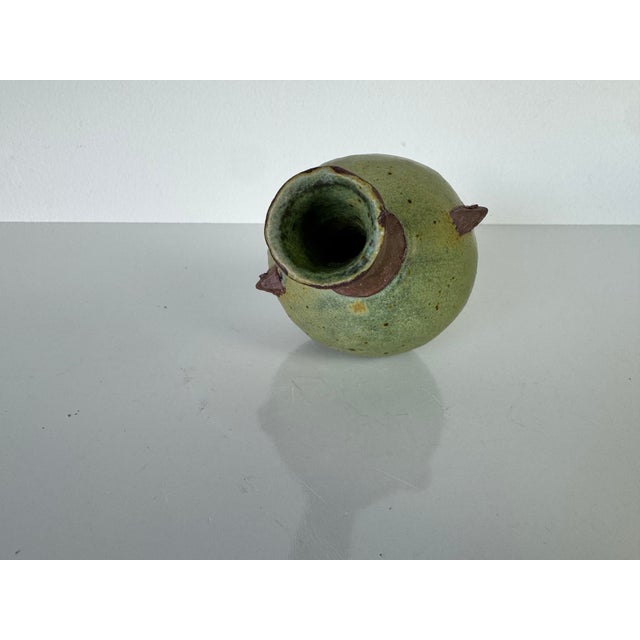 Vintage Small Handcrafted Pottery Vase For Sale In Miami - Image 6 of 9