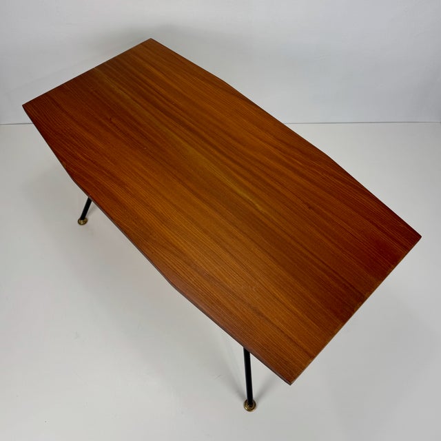 Wood Mid-Century Italian Coffee Table in Teak Veneer with Magazine Rack, 1960s For Sale - Image 7 of 8