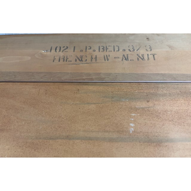 Vintage Twin Size French Provincial Country French Style Walnut Bedframe For Sale - Image 11 of 11