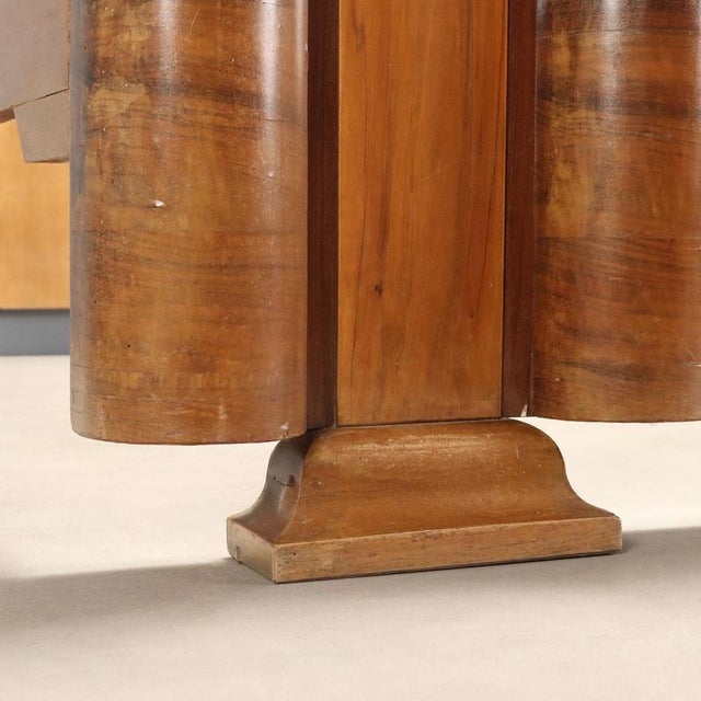 Italian Art Deco Bed in Walnut and Walnut Burl For Sale - Image 6 of 12