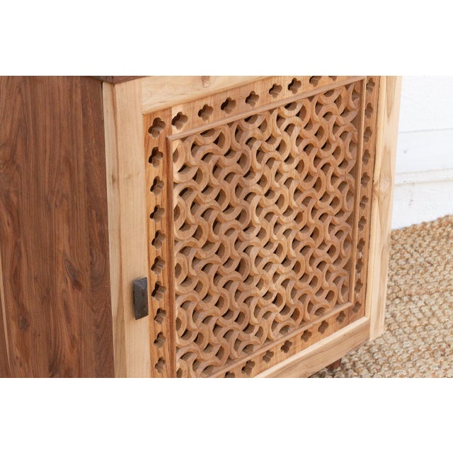 Set of 2 Reclaimed Teak Jali Nightstands For Sale In Los Angeles - Image 6 of 8