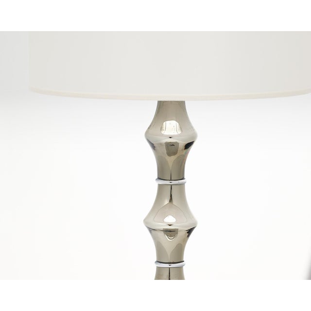 Mid-Century Modern Murano Glass Chrome Lamps For Sale - Image 3 of 9