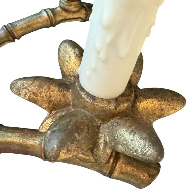 Wood Mid 20th Century Italian Giltwood Pineapple Chandelier For Sale - Image 7 of 12