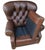 Animal Skin Vintage Ethan Allen Cromwell Tufted Genuine Leather Recliner For Sale - Image 7 of 12