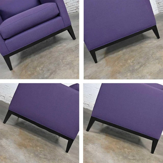 Modern Purple Plum Tone Tuxedo Style Club Chairs by Baker a Pair For Sale - Image 12 of 13