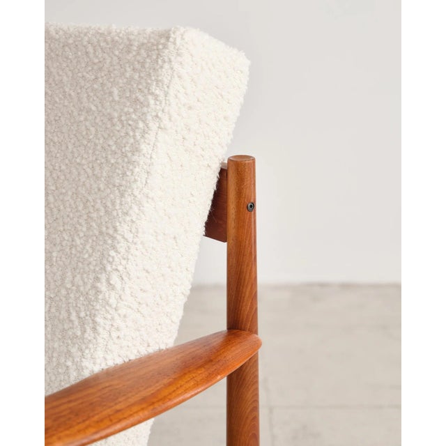 Three-Seater Sofa Model 118 in Teak with Bouclé Upholstery by Grete Jalk for France & Søn, Denmark, 1950s For Sale - Image 18 of 18