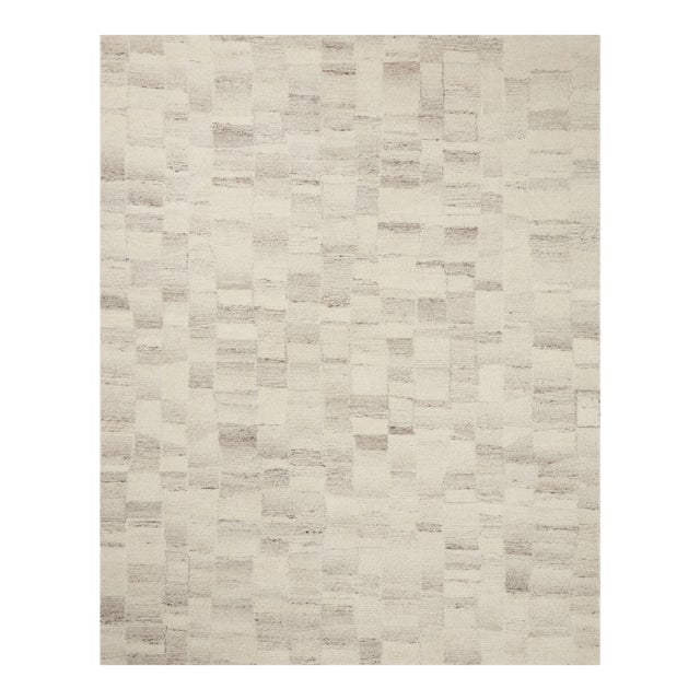 Amber Lewis x Loloi Rocky Ivory / Silver 7'-9" x 9'-9" Area Rug For Sale