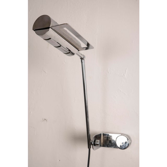 Mid-Century Modern Italian Articulated Wall Lights in Chromed Metal, 1970s, Set of 2 For Sale - Image 3 of 8