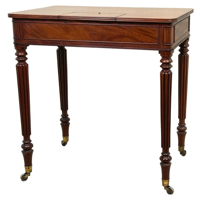 Antique Regency Mahogany Chamber Writing Table, 1820 For Sale - Image 10 of 11