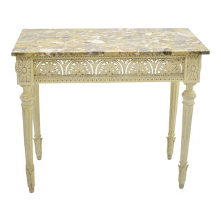 19th Century French Carved Console With Marble Top For Sale