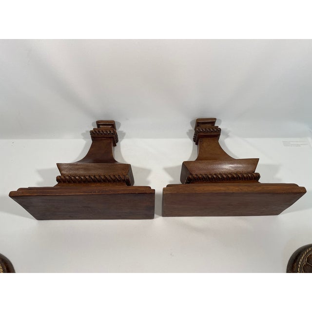 Mid 20th Century Neoclassical Style Wood Corbels Wall Shelf Brackets - A Pair For Sale - Image 12 of 18