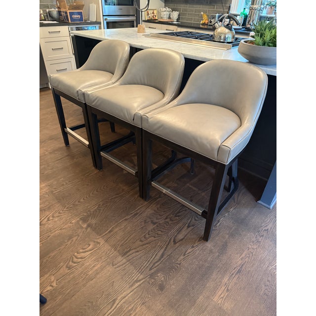 Wood Set of 3 Vanguard Calloway Stools For Sale - Image 7 of 8