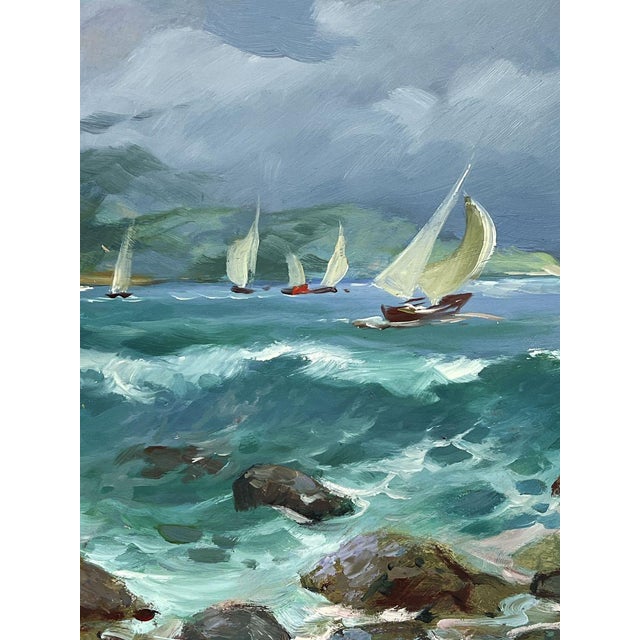 Oil Painting the Beginning of a Storm at Sea Yuriy Suprunchuk For Sale - Image 9 of 11