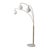 1960s Nova of California Moraga 3 Light Arc Floor Lamp, Bone Porcelain, Weathered Brass & Walnut, 4-Way Rotary Switch, Marble Base For Sale In Los Angeles - Image 6 of 11