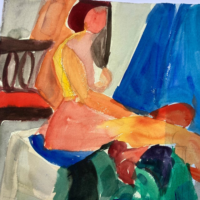 Original 15 x 22 painting on paper unsigned unframed