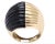 Striated Black Onyx & 18kt Yellow Gold Bisected Dome Ring For Sale In New York - Image 6 of 8
