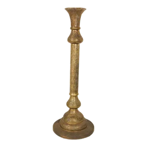 Antique Egyptian Middle Eastern Brass Candleholder Floor Lamp