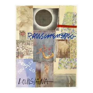 1980 Original Robert Rauschenberg Exhibition Poster Louisiana Museum Mid Century Modern Lithograph Denmark