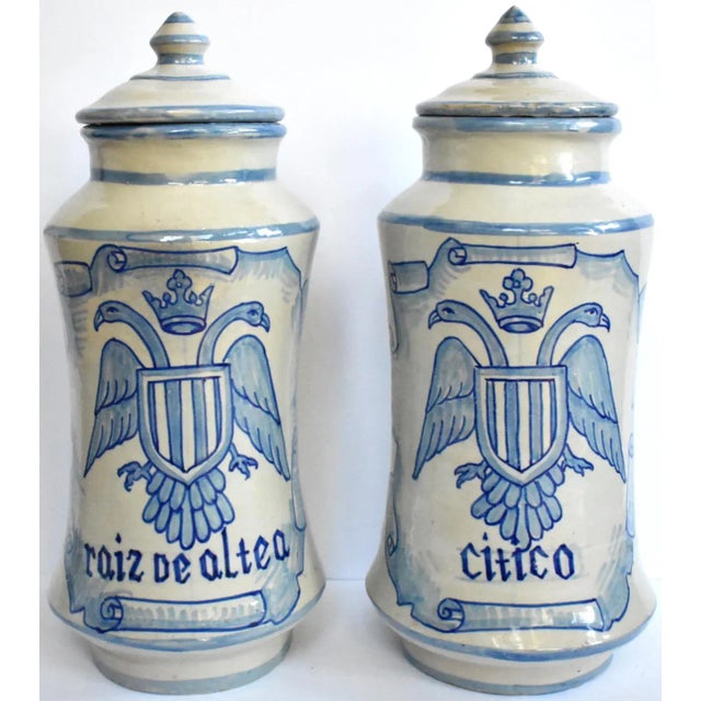 Pair of Spanish Apothecary Alberelos Jars For Sale - Image 12 of 12