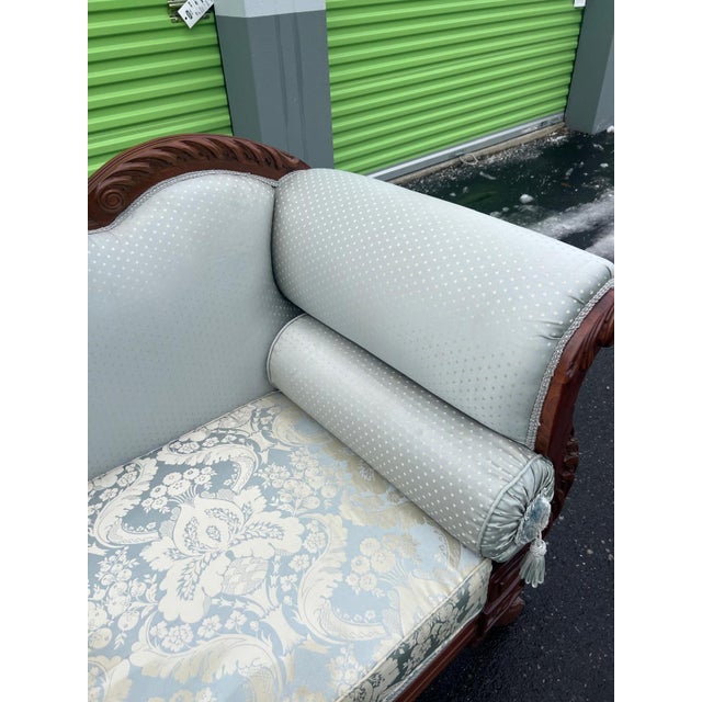 1900 - 1909 Antique Victorian Rococo Revival Custom Upholstered Parlor Sofa For Sale - Image 5 of 12