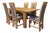 Vintage Dining Table and Chairs in Golden Oak, 1970, Set of 7 For Sale