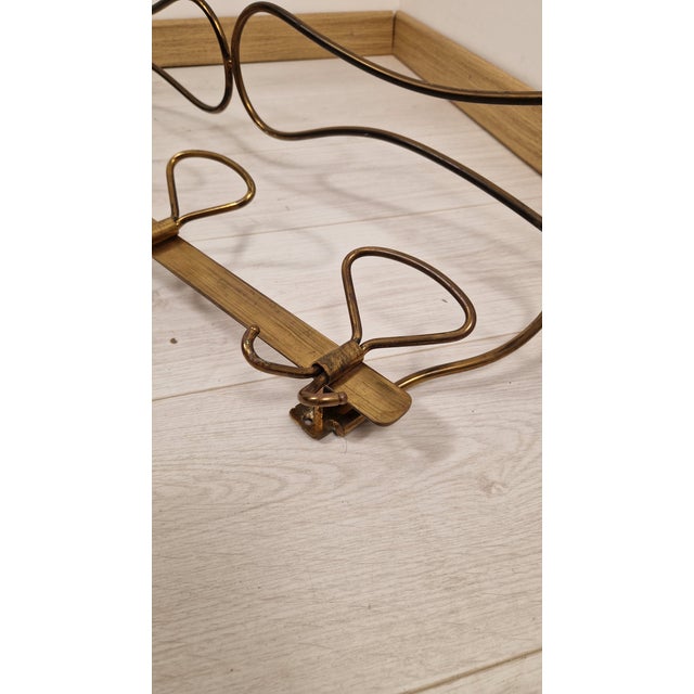 Vintage Brass Coat Hanger with Brass Hangers by Cesare Lacca For Sale - Image 13 of 15