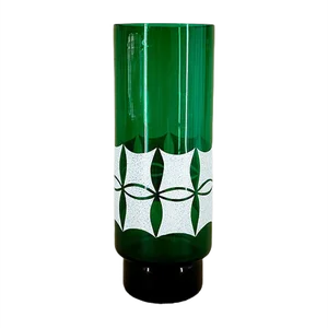 Green Crystal Vase from VEB Kunst Glas Wasungen, 1960s